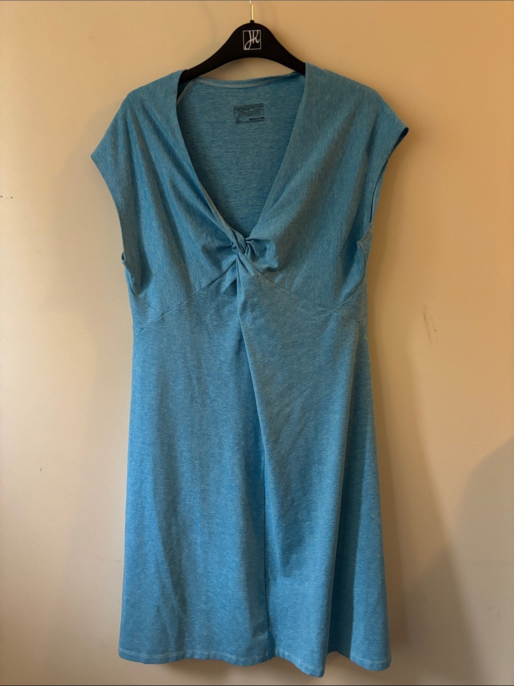 Patagonia Teal Twist-Front Cap-Sleeve Dress